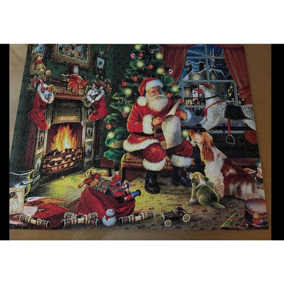 Checking It Twice White Mountain Puzzle 1000 Pieces Complete all Pieces Santa - Picture 6 of 6